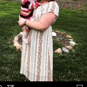 Midi white floral dress